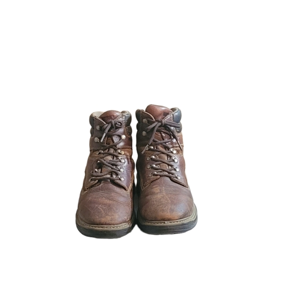 Men Vintage Leather Brown Work Boots By Wolverine Size 10.5M/Men Utility Boots - Picture 3 of 11